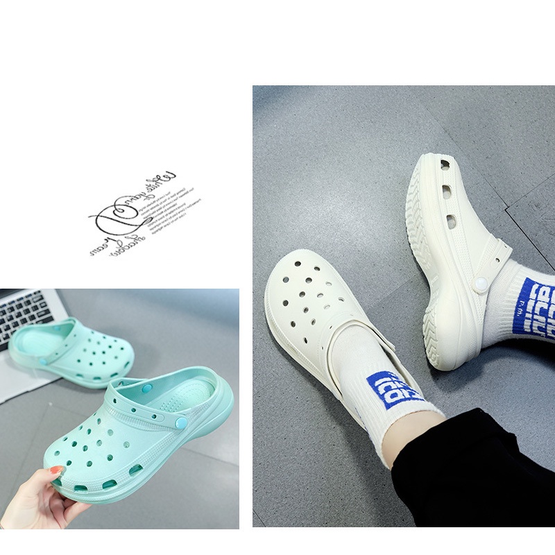 ☘ Dép Crocs Loại 1.1 Tăng Chiều Cao 5,5cm (Tặng Jibbitz Sticker Full Box) - Cross,  Dép Sục TN Medical