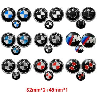 Set 3 miếng dán trang trí vô lăng / trần / cốp sau xe ô tô BMW 45mm 82mm