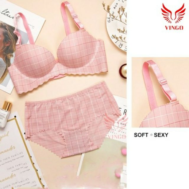 BỘ ĐỒ LÓT SU ĐÚC KẺ NHÃ NHẶN CAO CẤP ĐỆM DÀY SIÊU ÔM NÂNG NGỰC | BigBuy360 - bigbuy360.vn