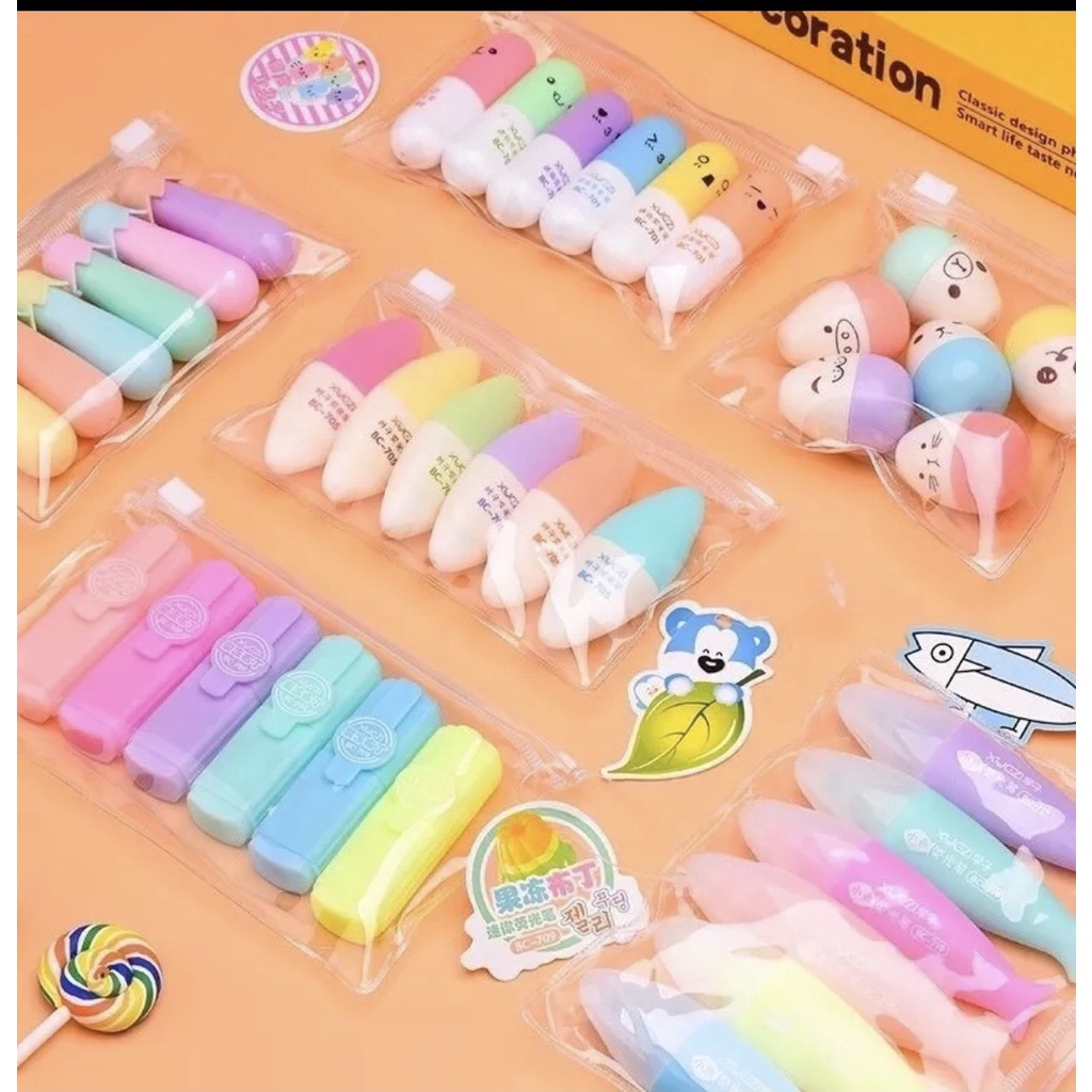 Bút nhớ dòng/ bút dạ quang các mẫu cute