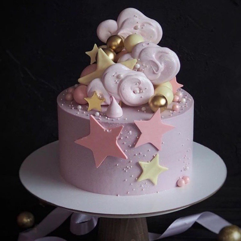 Set 10 Que Cắm Trang Trí Bánh Kem Hình Quả Cầu Màu Vàng / Bạc