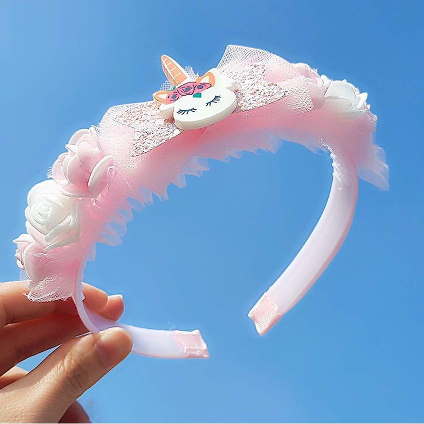 Cài tóc vải von cute công chúa cho bé gái có lò xo nhúng cao cấp