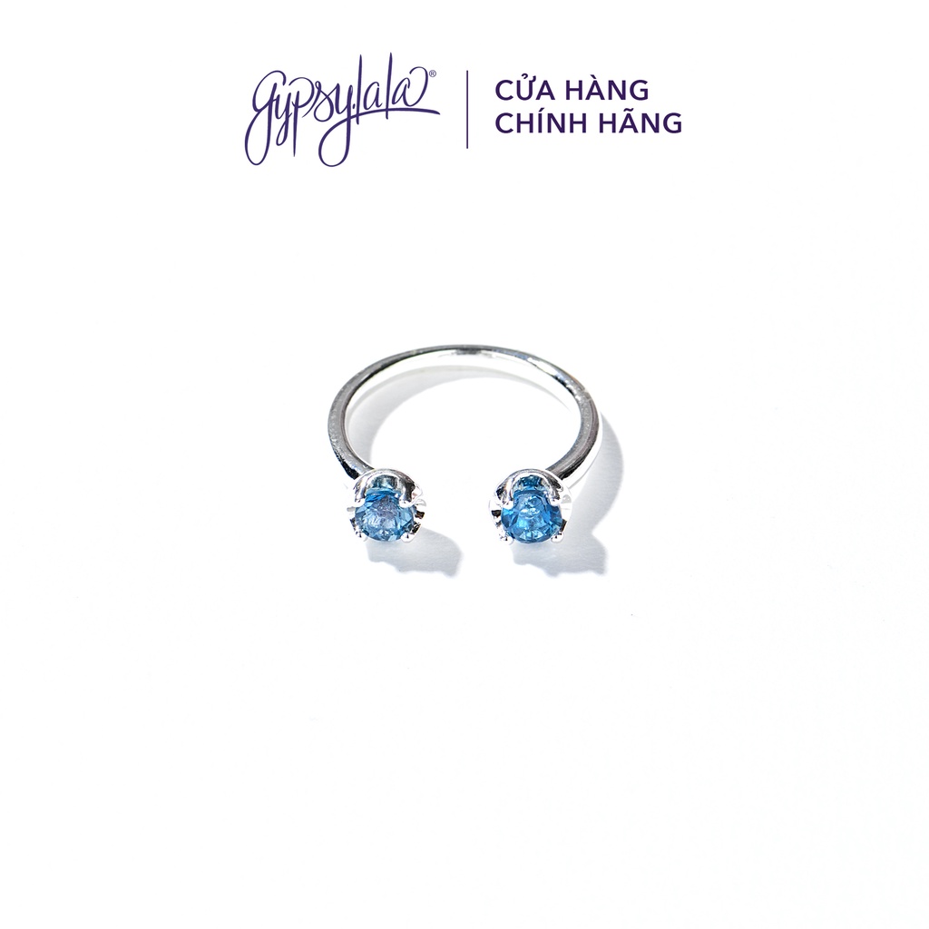 Nhẫn Bạc 925 Hai Viên Đá Topaz Thiên Nhiên SP005100 Gypsy.lala
