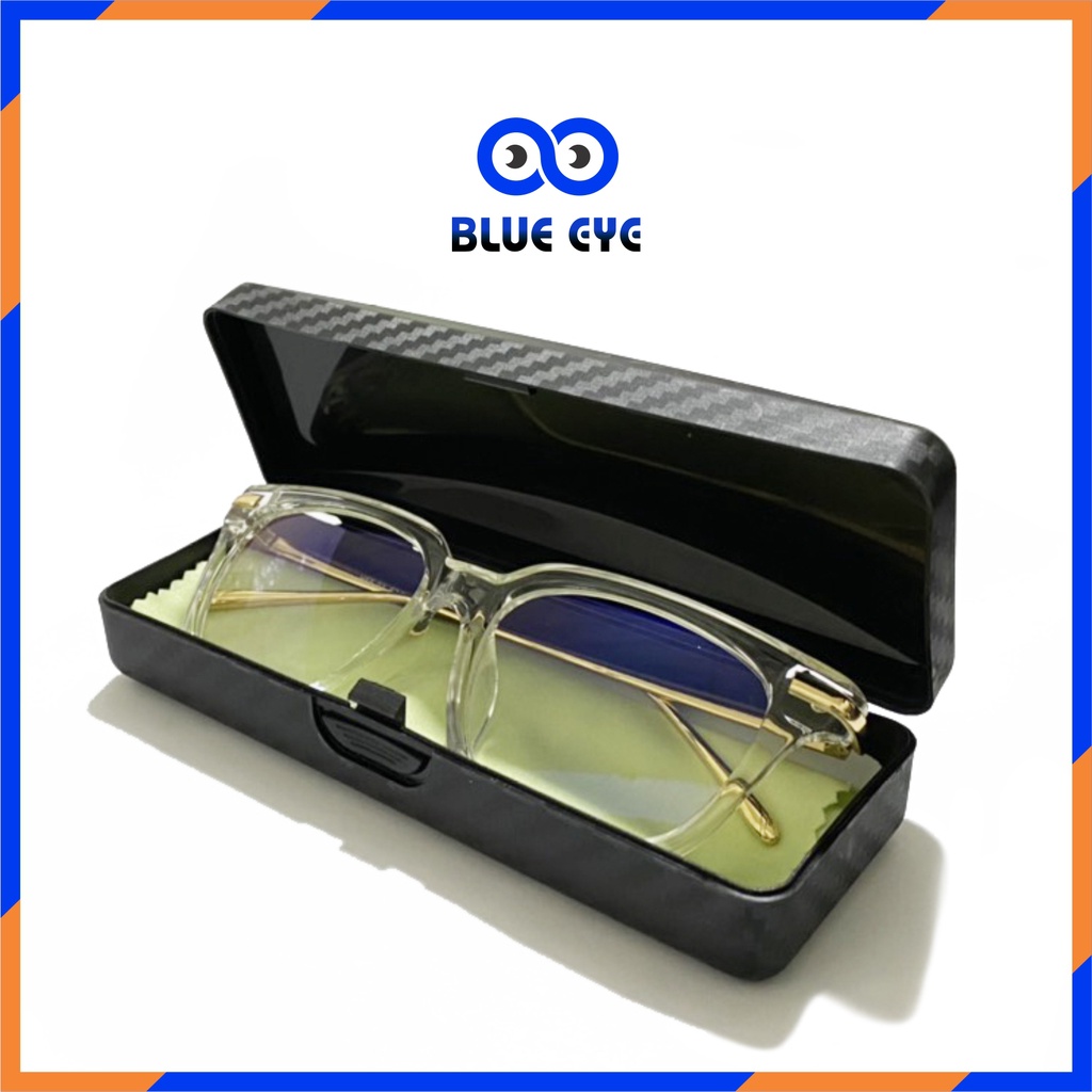 Mắt kính thời trang nam nữ gọng trong mắt vuông càng kim loại