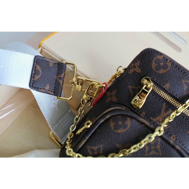 Túi chéo W266-14 LV dây xích fullbox nam châm bill đẹp tag vàng đằm sáng đẹp