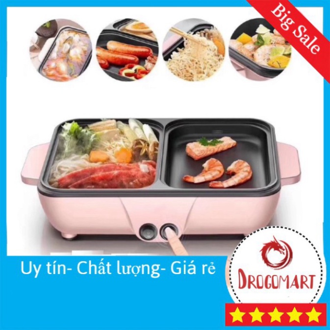 Nồi Lẩu Kiêm Nướng 🥘 2in1 Mini Hàn Quốc🥘 Bếp Lẩu Nướng Đa Năng Cao Cấp | (TT65)