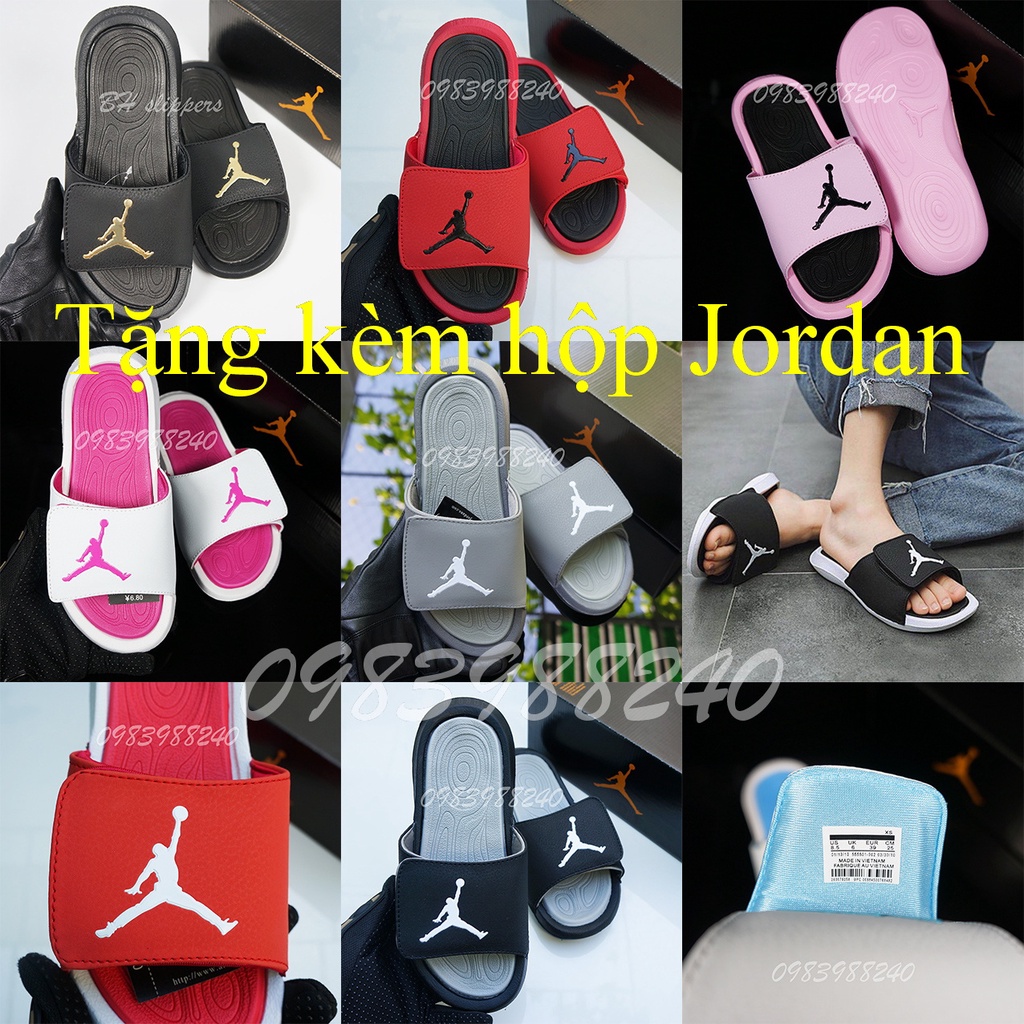 Dép JD Jordan bóng rổ FREE SHIP + hộp hãng + hàng VNXK loại 1.1 unisex hot trend quai ngang dán nam nữ. BH Slippers