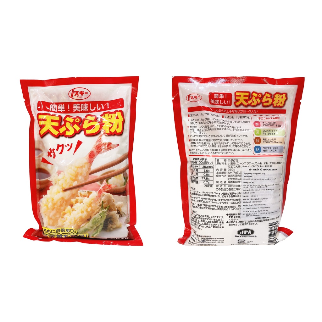Bột chiên xù Tempura chiên tôm, chiên rau củ Nhật Bản túi 250 gram