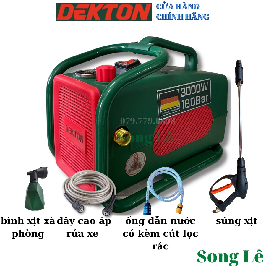 Máy rửa xe áp lực Dekton 3000W - DK CWR3000F - Đồng 100%