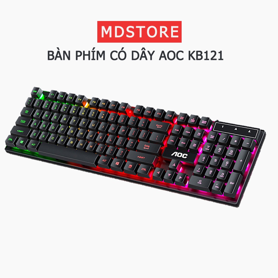 Bàn phím giả cơ chính hãng AOC KB121, bàn phím máy tính 104 phím, đèn led sáng đẹp, dùng văn phòng và chơi game