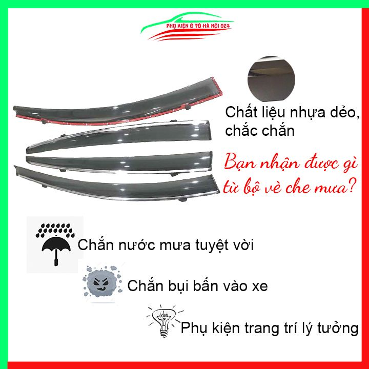 Vè che mưa cho xe ô tô HRV 2018-2020 chỉ mạ