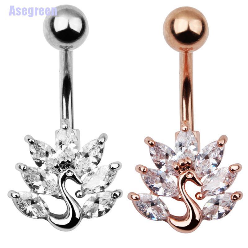 Khuyên Rốn Inox Đính Đá Zircon Sang Trọng
