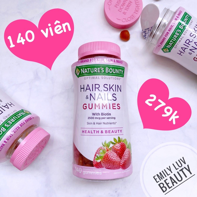 Kẹo đẹp tóc Nature’s Bounty Hair Skin & Nails Gummies | Thế Giới Skin Care