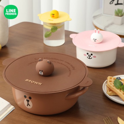 Nắp đậy thức ăn Line Friends Silicone cao cấp