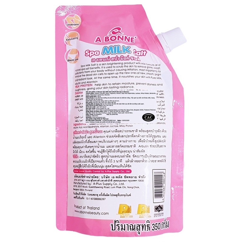 Muối tắm sữa bò tẩy tế bào chết A Bonne Spa Milk Salt 350g Thái Lan -HIONMTSB032