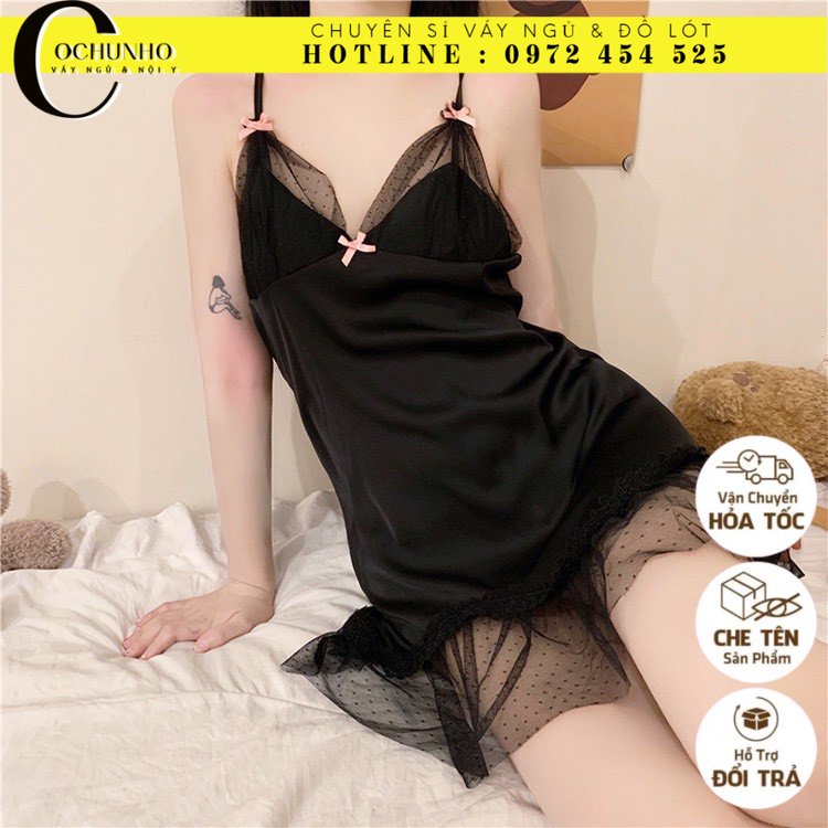 Q11.HCM [LL741] Váy ngủ sexy gợi cảm đầm ngủ sexy gợi cảm -  Đầm Ngủ Quyến Rũ CÔ CHỦ NHỎ