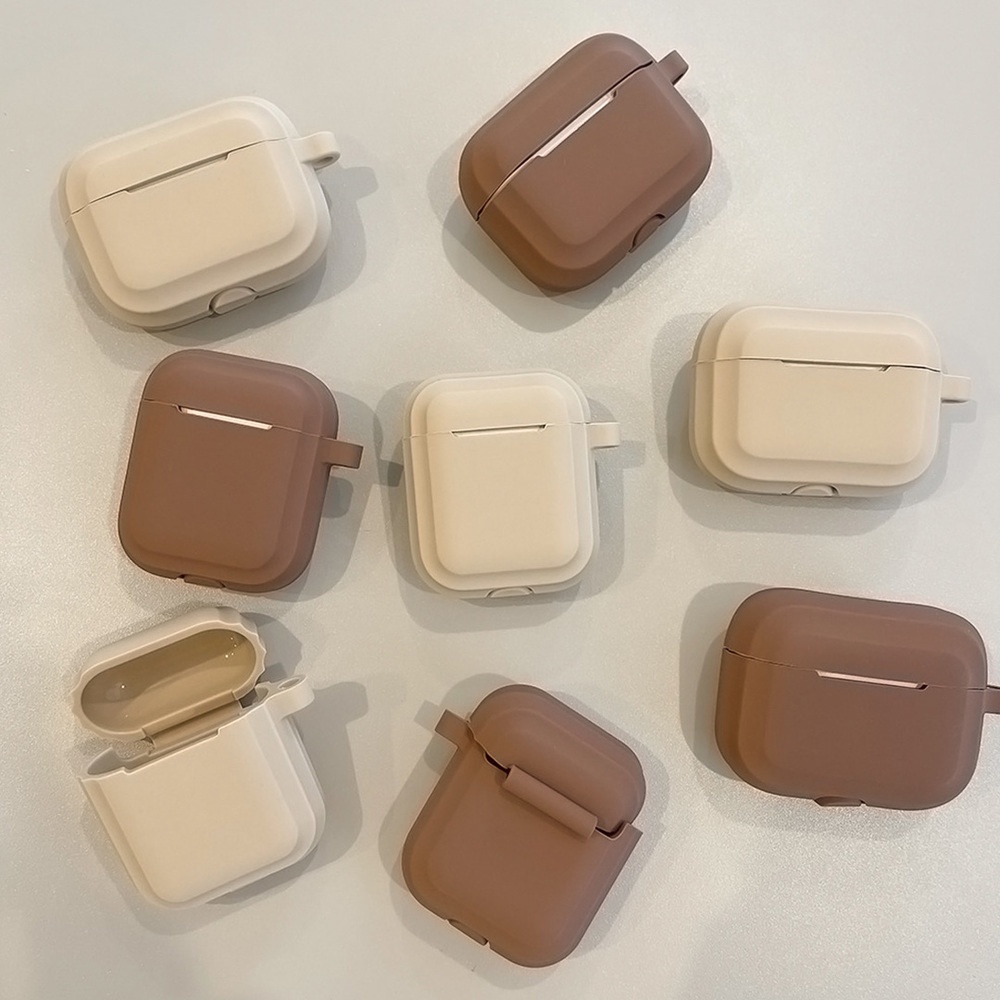 Vỏ Bảo Vệ Hộp Sạc Tai Nghe Bluetooth Airpods 1 / 2 / 3 / pro Bằng Silicon Cứng Màu Trơn Đơn Giản Thời Trang