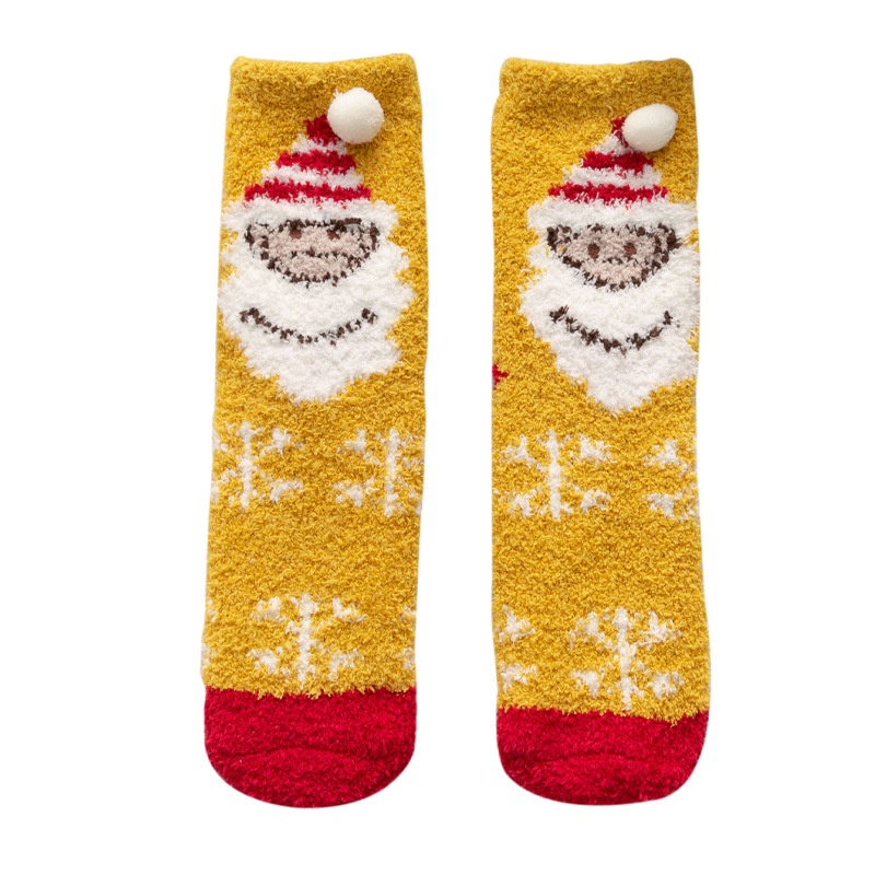 Vớ Lông Cừu San Hô Họa Tiết Hoạt Hình Giáng Sinh Phong Cách Nhật Bản Mới Cho Nữ
