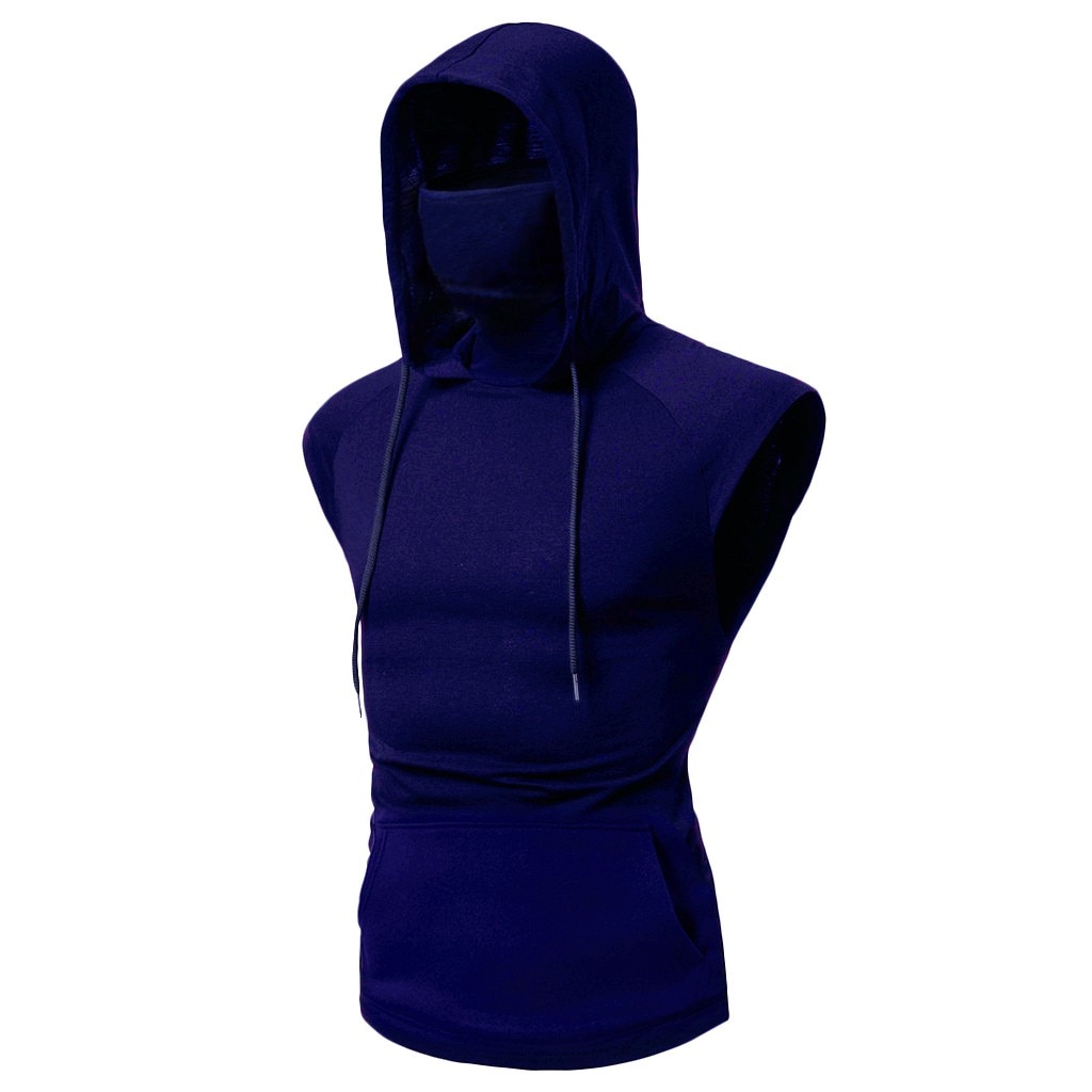 Áo Hoodie Không Tay In Hình Cơ Thể Người Tập Gym Cho Nam