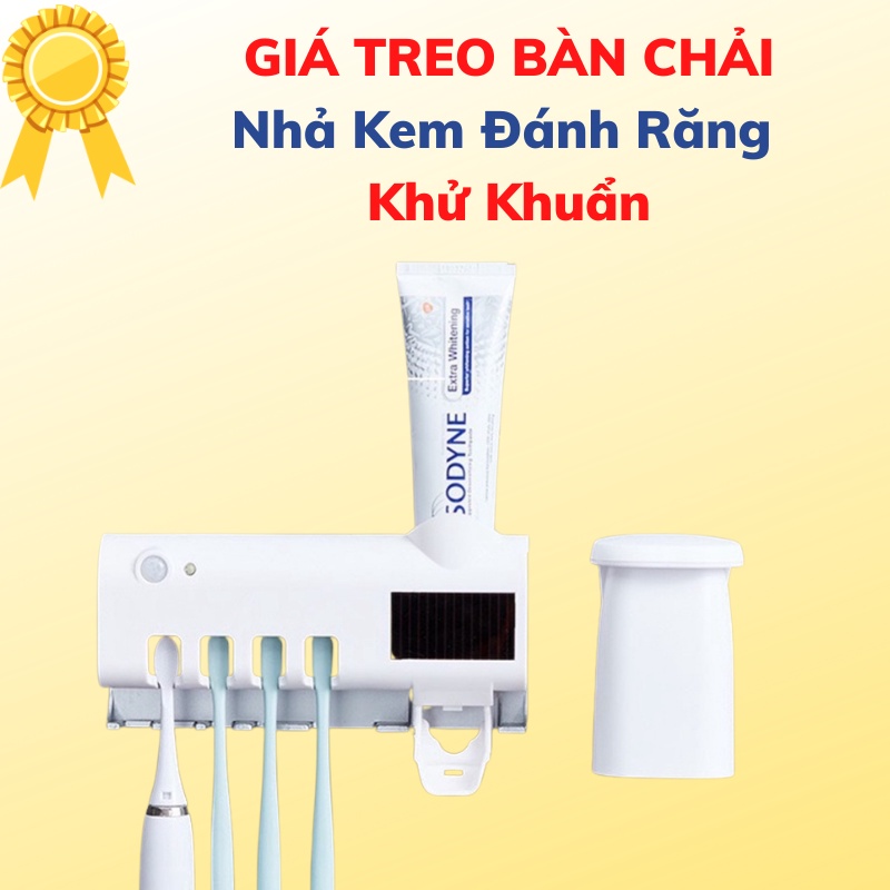 Giá Treo Bàn Chải Nhả Kem Đánh Răng Khử Khuẩn, Tiện Lợi Cho Gia Đình