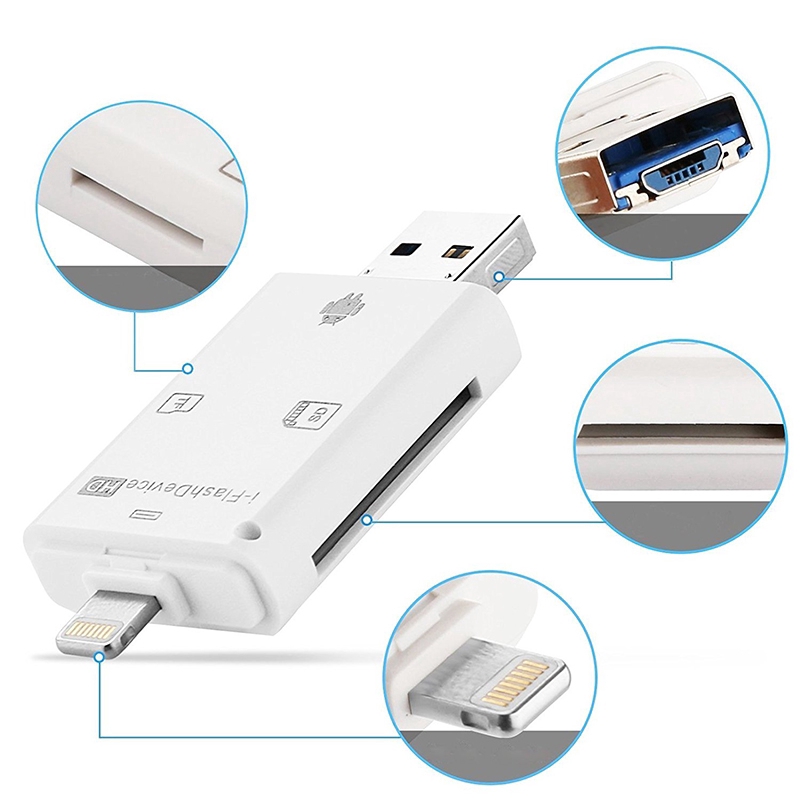 [youkuntwo]USB i-Flash Drive Micro SD/TF Memory Card Reader Adapter For iPhone iPad Android