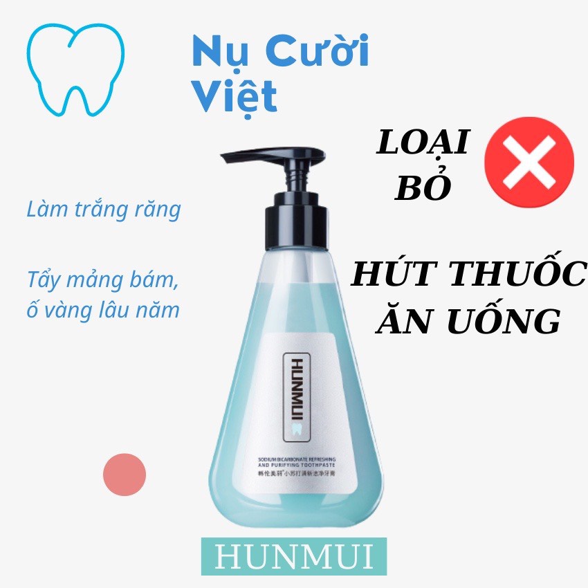 Kem đánh răng Hunmui, giúp trắng răng giảm ố vàng, hết hôi miệng