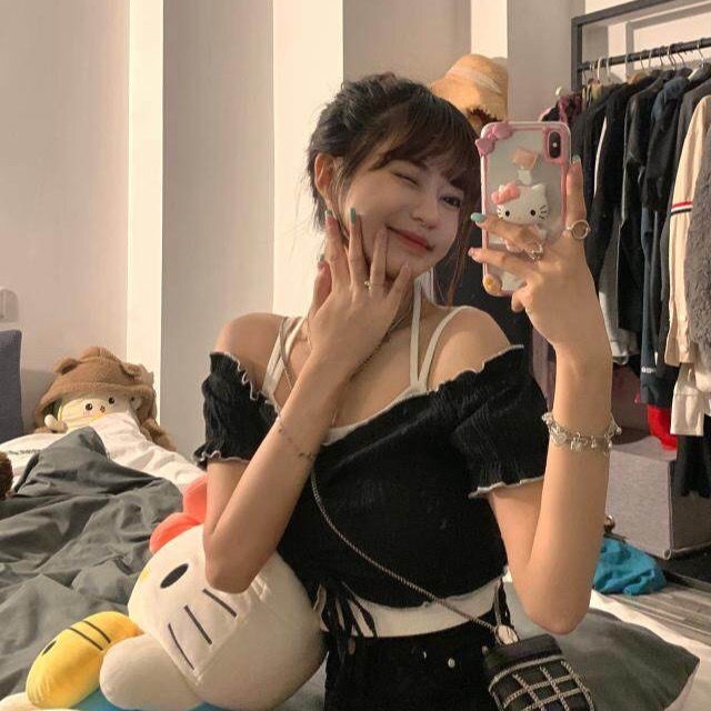 Áo Yếm Áo Nữ Hot Girl Ngắn Tay Áo Khoác Ngoài Nữ Mùa Hè Hở Vai Hở Vai Gợi Cảm Phần Ngắn