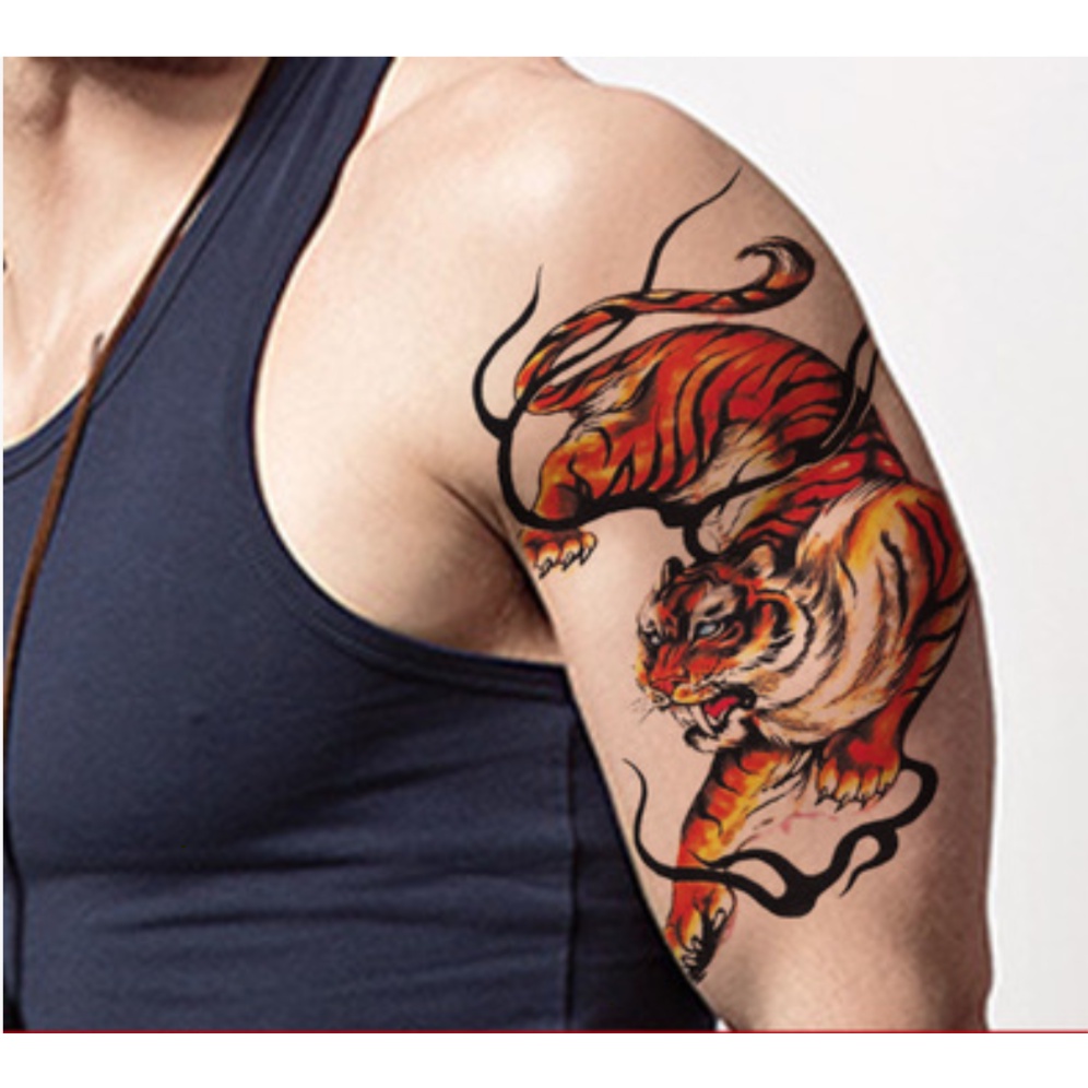 Hình xăm dán cao  cấp  tattoo  mãnh hổ dạ chơi đủ size