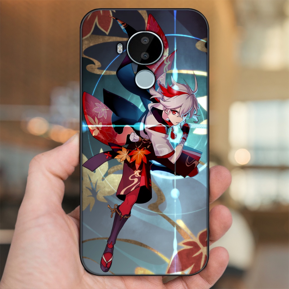 Ốp lưng Nokia C30 viền đen in hình Kazuha Genshin Impact