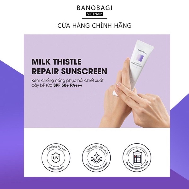 Kem chống nắng Banobagi Milk Thistle Repair Sunscreen – Tặng tuýp mini 15ml | BigBuy360 - bigbuy360.vn