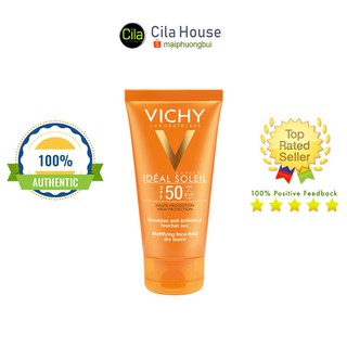 FREESHIP - Kem Chống Nắng Vichy Emusion Ideal Soleil SPF50 Mattifying Face Fluid Dry Touch