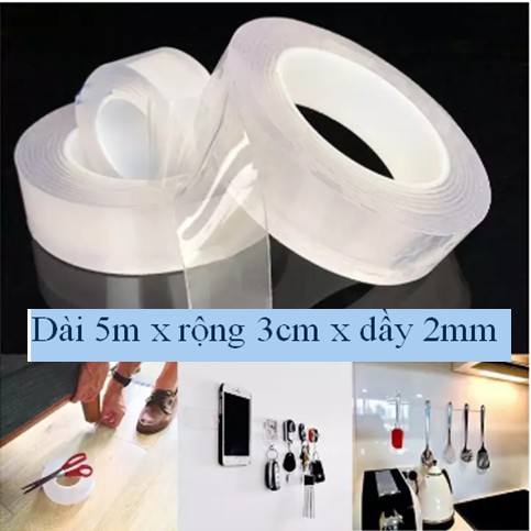 BĂNG KEO 2 MẶT TRONG SUỐT ĐA NĂNG SIÊU DÍNH TRÊN MỌI BỀ MẶT CỰC CHẮN CHẮN