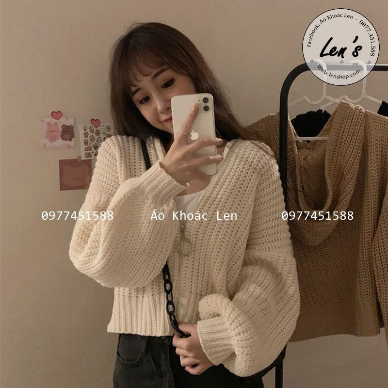 Áo Khoác Len Có Nón Len Dày, Áo Khoác Len Nữ