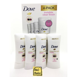 [Hàng Mỹ Nhu’s Choice] Lăn khử mùi nữ Dove Advanced Care Clear Finish 48-Hour Invisible Antiperspirant & Deodorant Stick