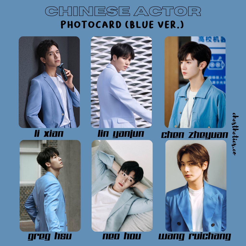 [ CHINA ACTOR ] Ảnh Card Bo Góc Diễn Viên Nam Trung Quốc - Chủ Đề Blue Suit [ PHOTOCARD ]