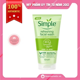 Sữa rửa mặt cho da nhạy cảm simple refreshing facial wash gel 150ml