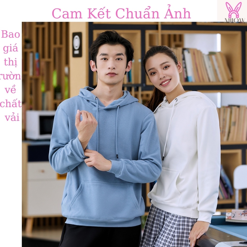 áo nỉ nữ nam bông form dáng rộng  sweater  unisex da cá trơn có mũ cao cấp dày  giá rẻ đôi milow fecret