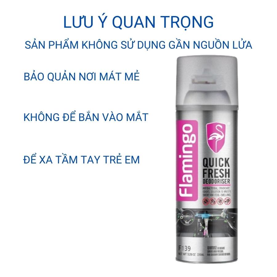 Bình xịt thơm xe khử mùi kháng khuẩn ô tô thanh lọc không khí với công nghệ khử khuẩn nano cao cấp Flamingo Mitauto