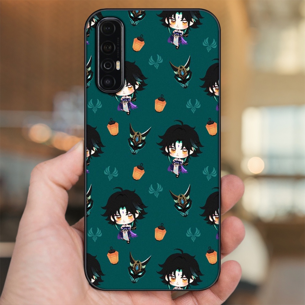 Ốp lưng Oppo Reno 3 Pro viền đen in hình Xiao Genshin Impact