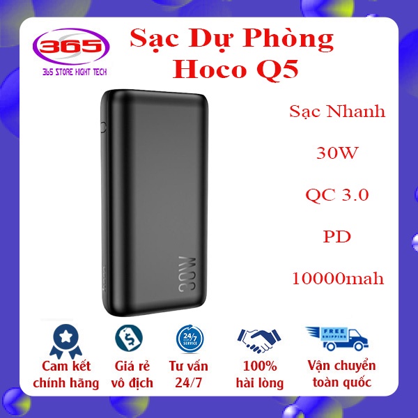 Sạc dự phòng Hoco Q5 10000mah sạc nhanh 30W công nghệ sạc nhanh QC3.0 PD VOOC hàng chính hãng bảo hành 12 tháng