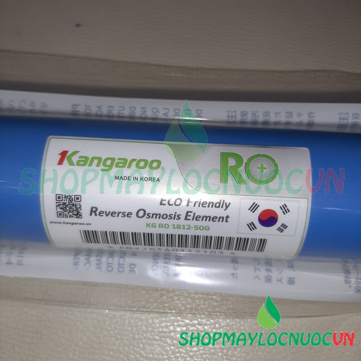 Combo 4 Lõi Lọc Nước Kangaroo gồm: Màng RO (Sx tại Hàn Quốc)+Lõi Nano Bạc+Lõi Ceramic–Lõi Alkaline-Tặng 04 cút nối nhanh