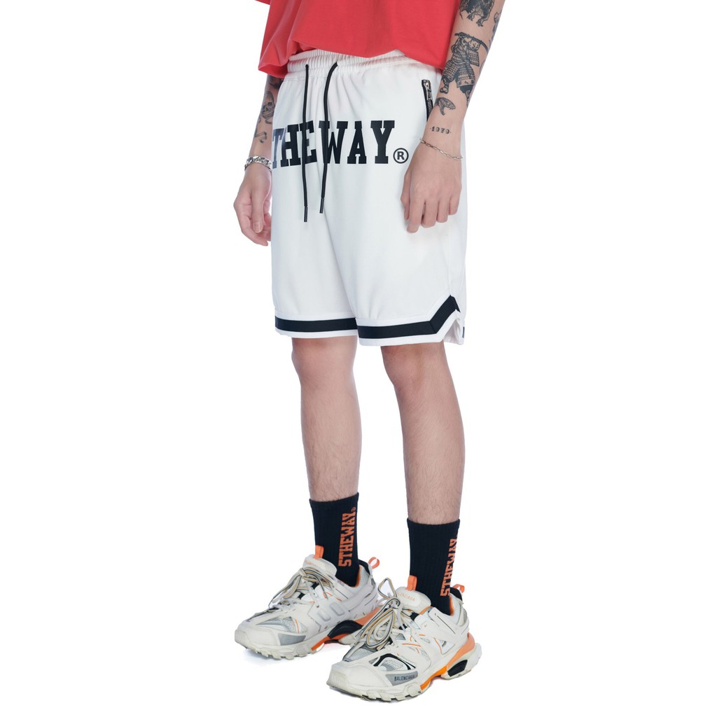 [Mã FAMALLT5 giảm 15% đơn 150K] 5THEWAY® BASKETBALL MESH SHORT™ in WHITE aka Quần short Trắng