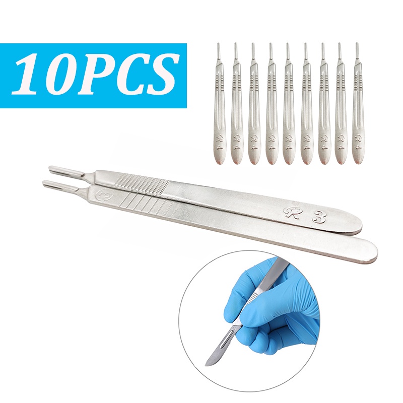 Set 10 Giá Đỡ Dao Cầm Tay Bằng Thép Không Gỉ Chuyên Dụng Cho Nha Khoa # 3#/4#