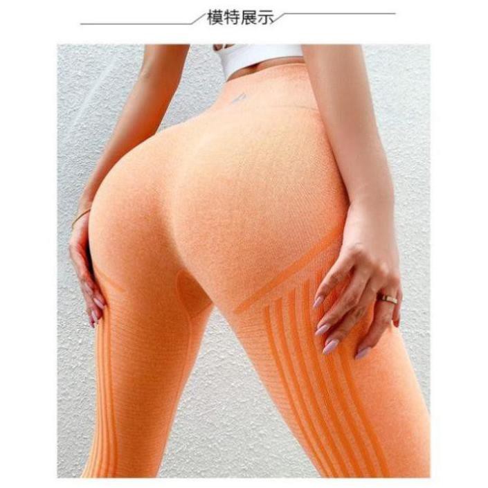 [EMMA] Quần Tập Gym Nữ Yoga [LEGGING] Naqi Sọc Dệt Kim Sóng Mới [ĐỒ TẬP]