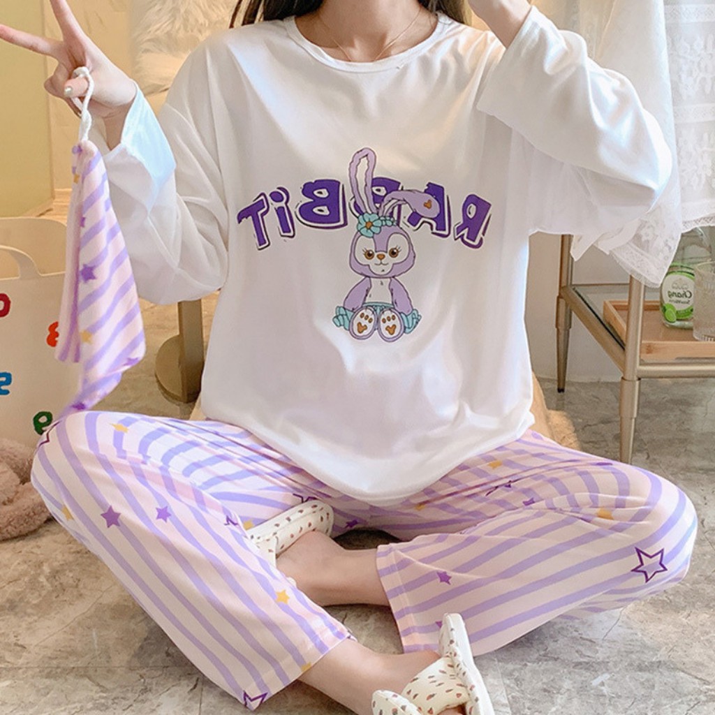 Bộ đồ ngủ, đồ ngủ nữ dài tay pijama freesize cotton hàng Quảng Châu siêu đẹp (ẢNH/VIDEO THẬT) | BigBuy360 - bigbuy360.vn