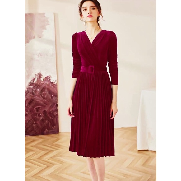 Váy nhung midi