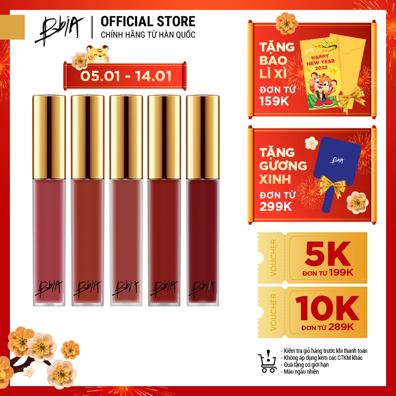 Son Kem Lì Bbia Last Velvet Lip Tint Version 3 (5 màu) 5g Bbia Official Store