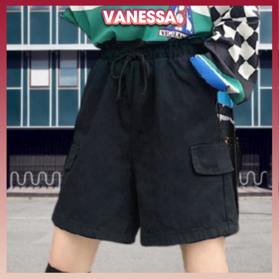 Quần đùi kaki nam nữ có nắp túi, ống rộng thoải mái, form trẻ trung, năng động, quần short Vanessa Stylish QH.50