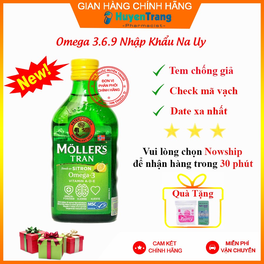 Dầu Gan Cá Tuyết Omega 3+DHA Moller'Tran Hương Chanh