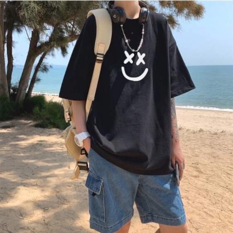 Áo thun tay lỡ mặt cười TC11